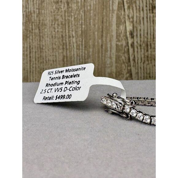 NWT - 2.5ct Moissanite Tennis Bracelet, 6.5 inches - Picture 5 of 7